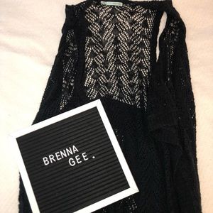 Black crochet vest